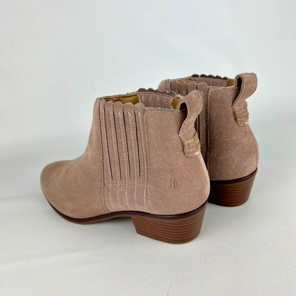 Jack Rogers Womens Liddy Waterproof Suede Block Heel Booties Stone Beige size 8 - Picture 7 of 15